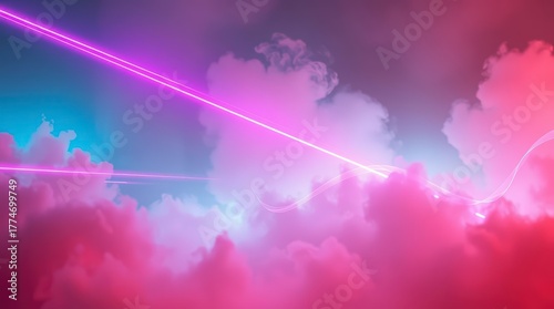 Neon Clouds and Light Trails