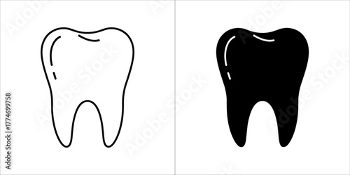 Dental health concept with tooth icon