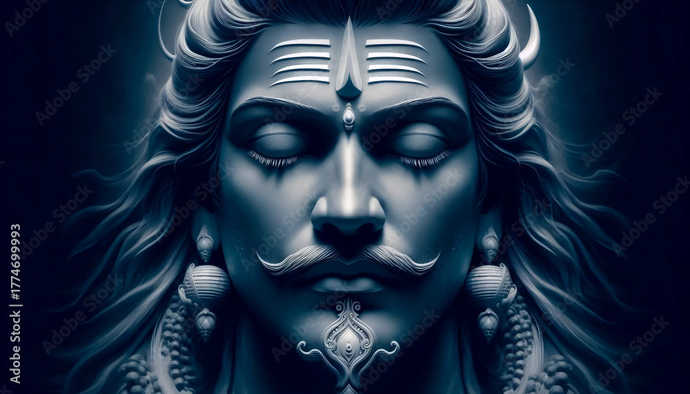 Fototapeta premium A Lord Shiva in deep meditation, Ai generated image