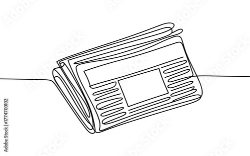 a folded newspaper on transparent background, representing media, journalism, news reading, and modern minimalist design.