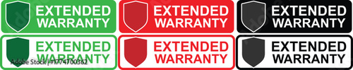 Extended Warranty Badge Icons for Product Guarantee and Customer Protection