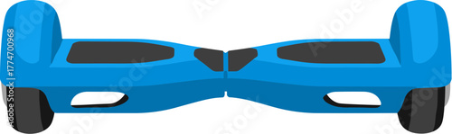 Simple Flat Blue Hoverboard Self Balancing Scooter Icon Design Illustration