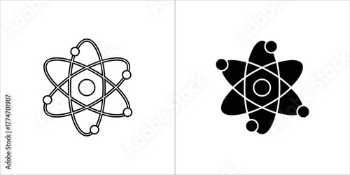 Atom model representing science and technology
