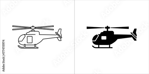 Helicopter representing air transport and travel