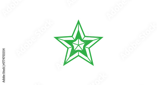 A green five-pointed star with a smaller, outlined five-pointed star inside, on a white background, representing the Esperanto symbol.