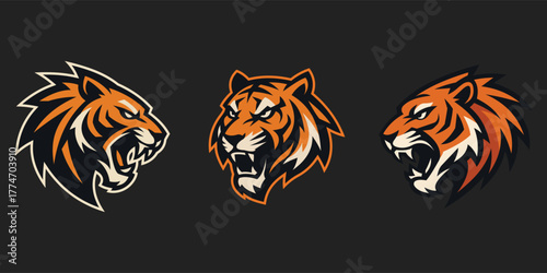 Tiger icon set illustration design