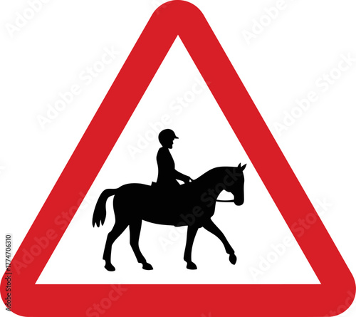 Warning Sign for Horse Riders Ahead