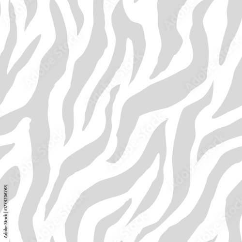 zebra seamless pattern. grey stripped background. abstract organic pattern. vector background for fabric print, wrapping paper, textile and wallpaper.