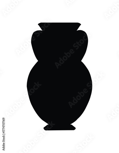 black vase on white background
