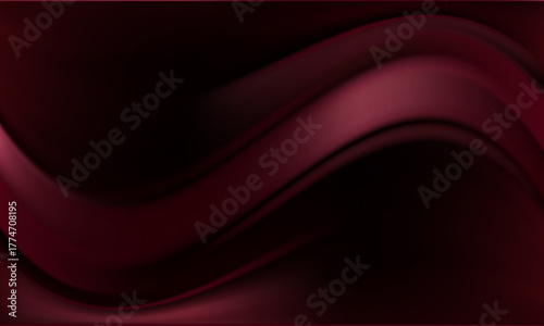 Black dark deep burgundy ruby cherry plum red abstract background. Silk satin velvet fabric. Elegant luxury rich. Curtain drapery fold line wave flow. Romance, Valentine, Birthday. Christmas. Design.