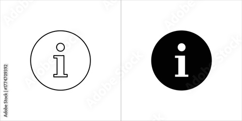 Information icon in outline and solid style