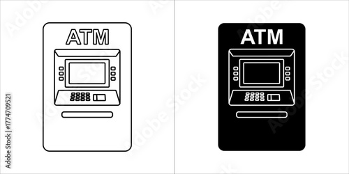 Atm icon, representing banking and finance