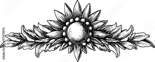 Vintage art deco ornamental border with geometric patterns for retro design