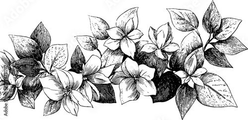 Ornamental leaf and dot pattern for vintage design and decor