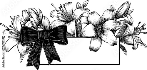 Elegant ornamental frame with floral engraving for thank you card design