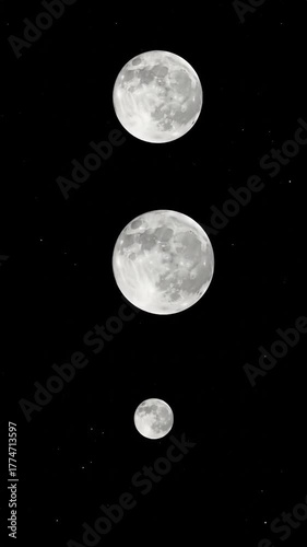 Three moons in the night sky