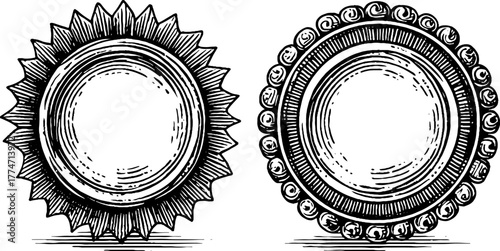 Intricate art deco geometric frames with stepped rectangles for design projects