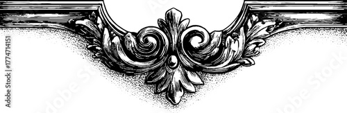 Baroque ornament set with scrolls and shells for elegant frame design