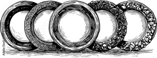 Circular frames with geometric and floral designs for decorative art and craft projects