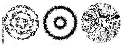 Set of abstract noisy vector round textures.
