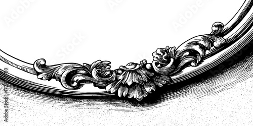 Elegant curved baroque frame borders for vintage design and decoration