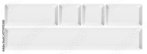 Isolated realistic vector plastic keyboard keys set.