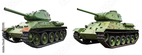 Vintage World War II Tank, Weathered Metal Texture