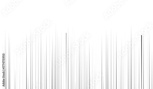 Line pattern. Vertical straight background. Black abstract texture with parallel lines from thick to thin. Vertical straight stripes. 