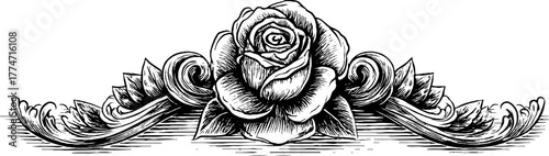 Ornamental scrollwork friezes with floral vines for decorative wall design