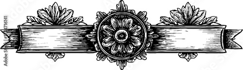 Decorative vintage engraving layout with ornamental border for design and labeling