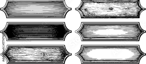 Vintage rectangular borders for premium labels with engraved design