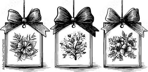 Seasonal holiday card frames featuring christmas and easter themes with vintage floral designs