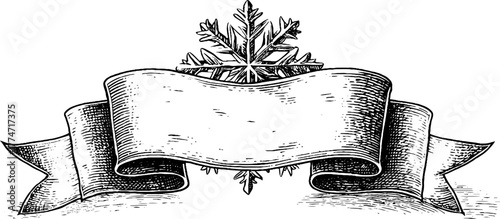 Winter banner design with snowflake border for seasonal decorations