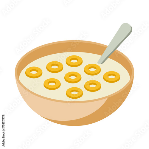 oatmeal bowl icon with spoon