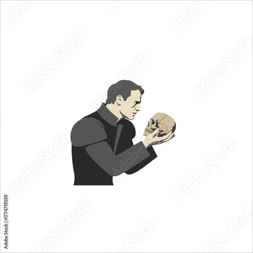 A man who catch a skull vector , it is very tremendous for us .