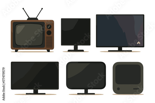 Retro and modern tv set collection: vintage to contemporary screens