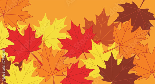 Vibrant autumn maple leaves in a rich tapestry of fall colors