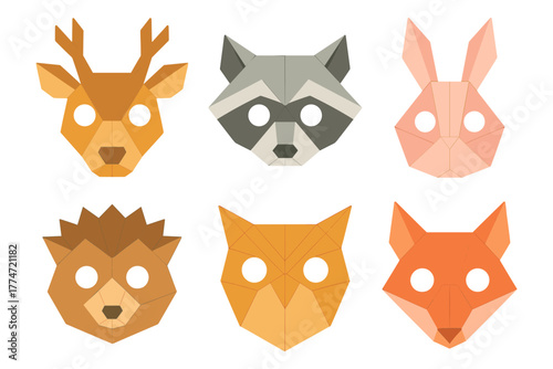 Origami animal masks: creative geometric wildlife faces for kids and crafts
