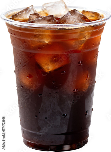 Iced Americano Coffee in a Clear Takeout Cup