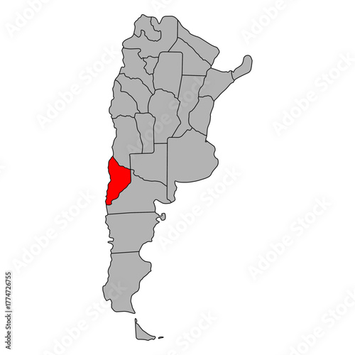 Neuquen of Argentina map symbol shape, travel web icon vector illustration .