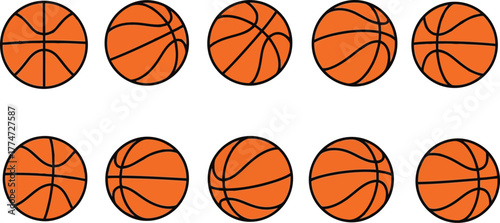 Basketball collection dynamic orange balls
