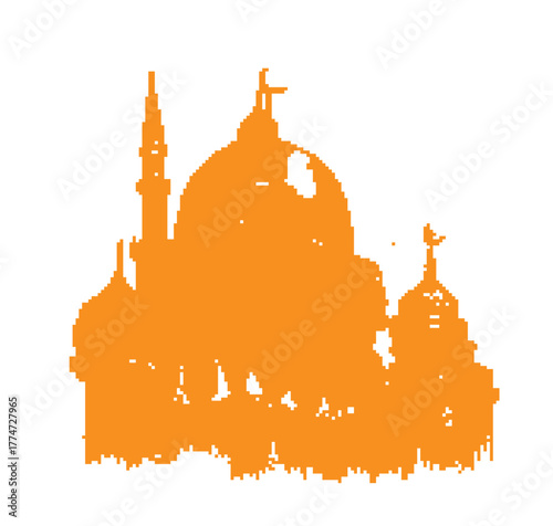 Eid al adha Mubarak Ramadan Kareem Mosque or Masjid. Vector illustration.