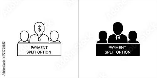 Outline and filled icon of a package with scheduled delivery text