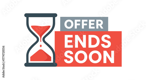 banner offer ends soon flat vector illustration isolated
