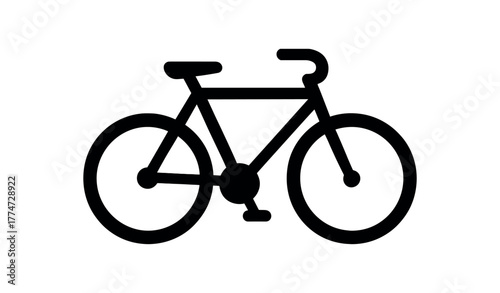 cycle flat black solid vector illustration isolated on white background
