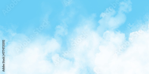 Blue sky in grunge style. A cloud that is in the sky with the bottom right corner. Vector illustration. blue sky and clouds .