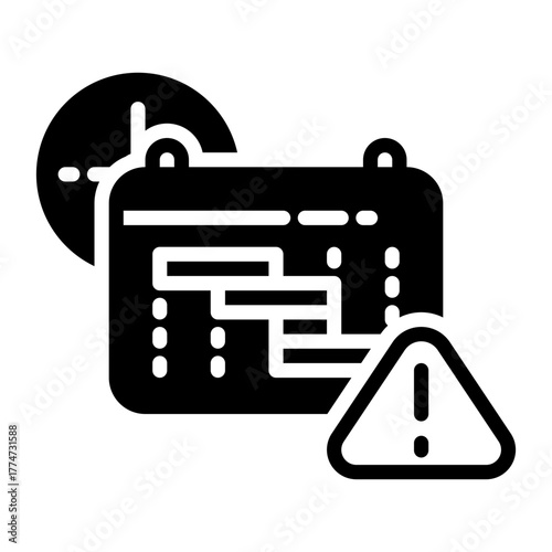 Deadline icon, glyph icon style