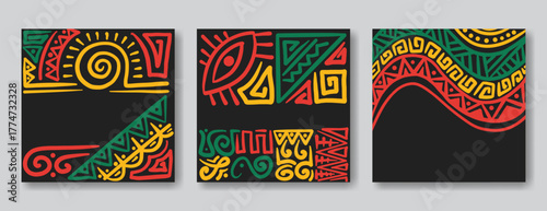 African Tribal Ethnic Pattern Vector Aztec and Polynesian Geometric Textile Design with Bohemian Decorative Style