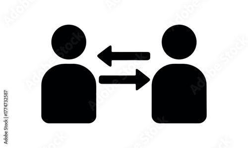 interaction flat black solid vector illustration isolated on white background
