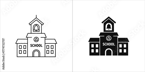 School building icon in vector format for you